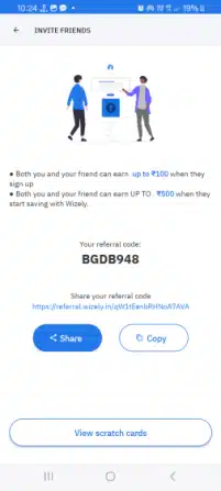 Wizely App Referral Code is (BGDB948) Get ₹100 Signup Bonus