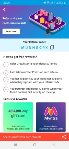 Growfitter App Referral Code is "MUNNGCPX" - Promo Codes