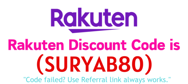 Rakuten Discount Code (SURYAB80) Get 85% Discount On Your Purchase.