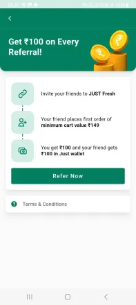 Just Fresh Referral Code (XBpiGcYAm2) Flat ₹100 Off!