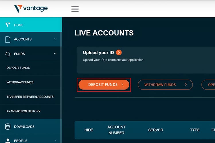 Deposit and Withdrawal Process at Vantage Markets​