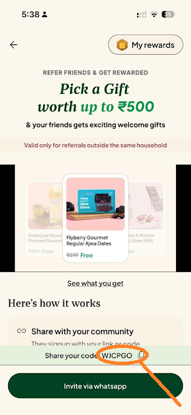 FirstClub App Referral Code