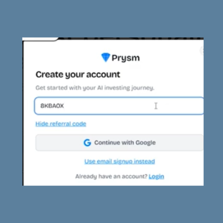 Prysm Finance Referral code
