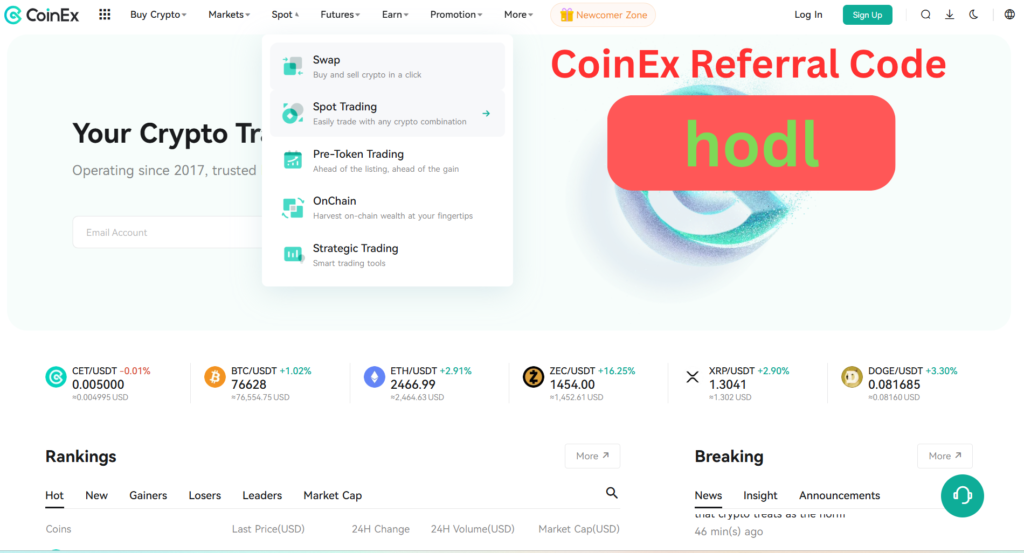 How to Use the CoinEx Referral Code