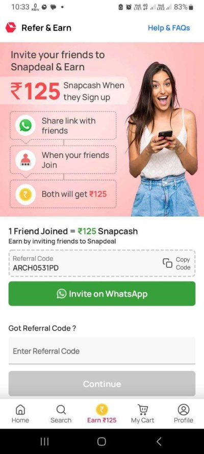 Snapdeal App Referral